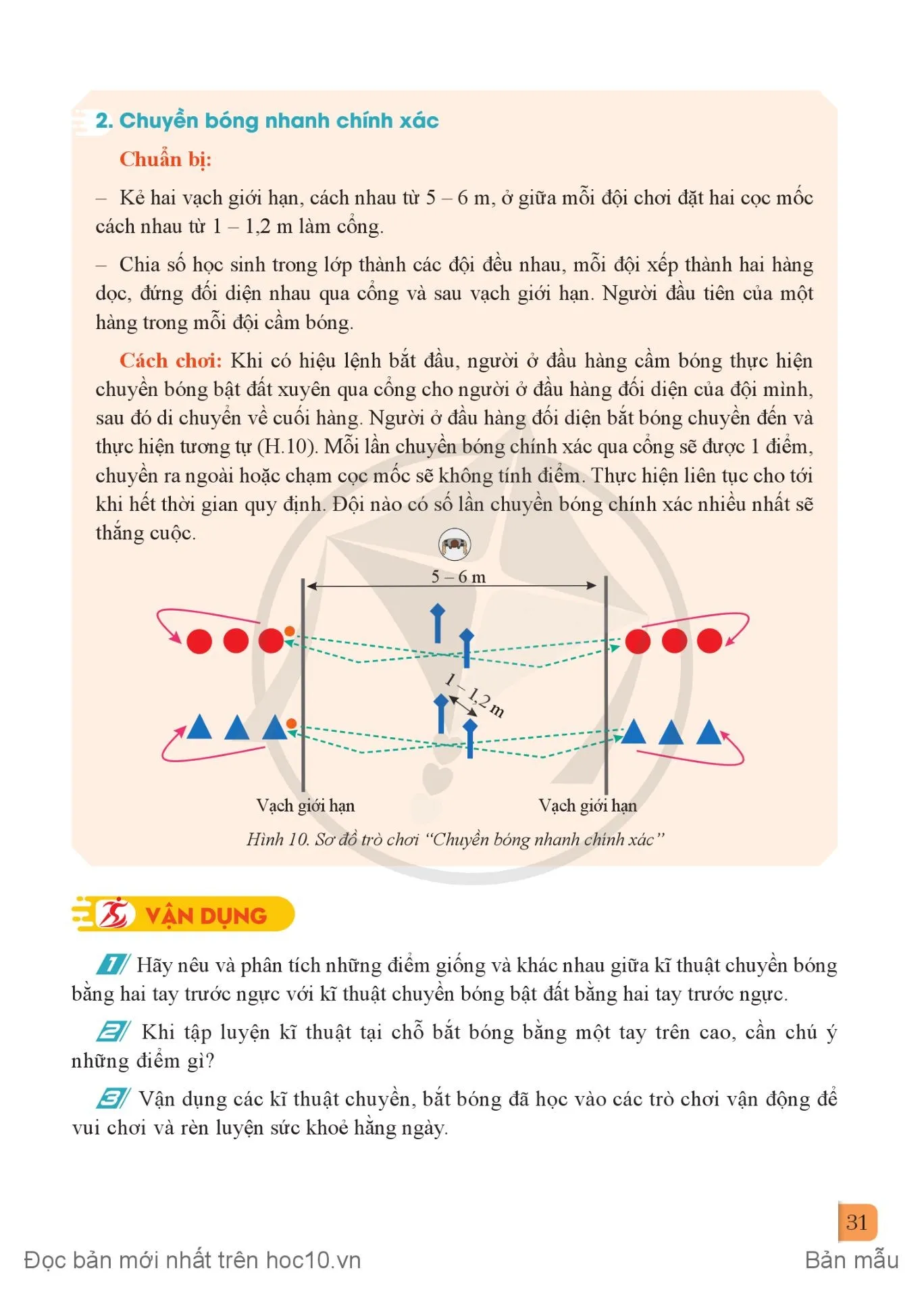 Bài 1. Kĩ thuật chuyền, bắt bóng