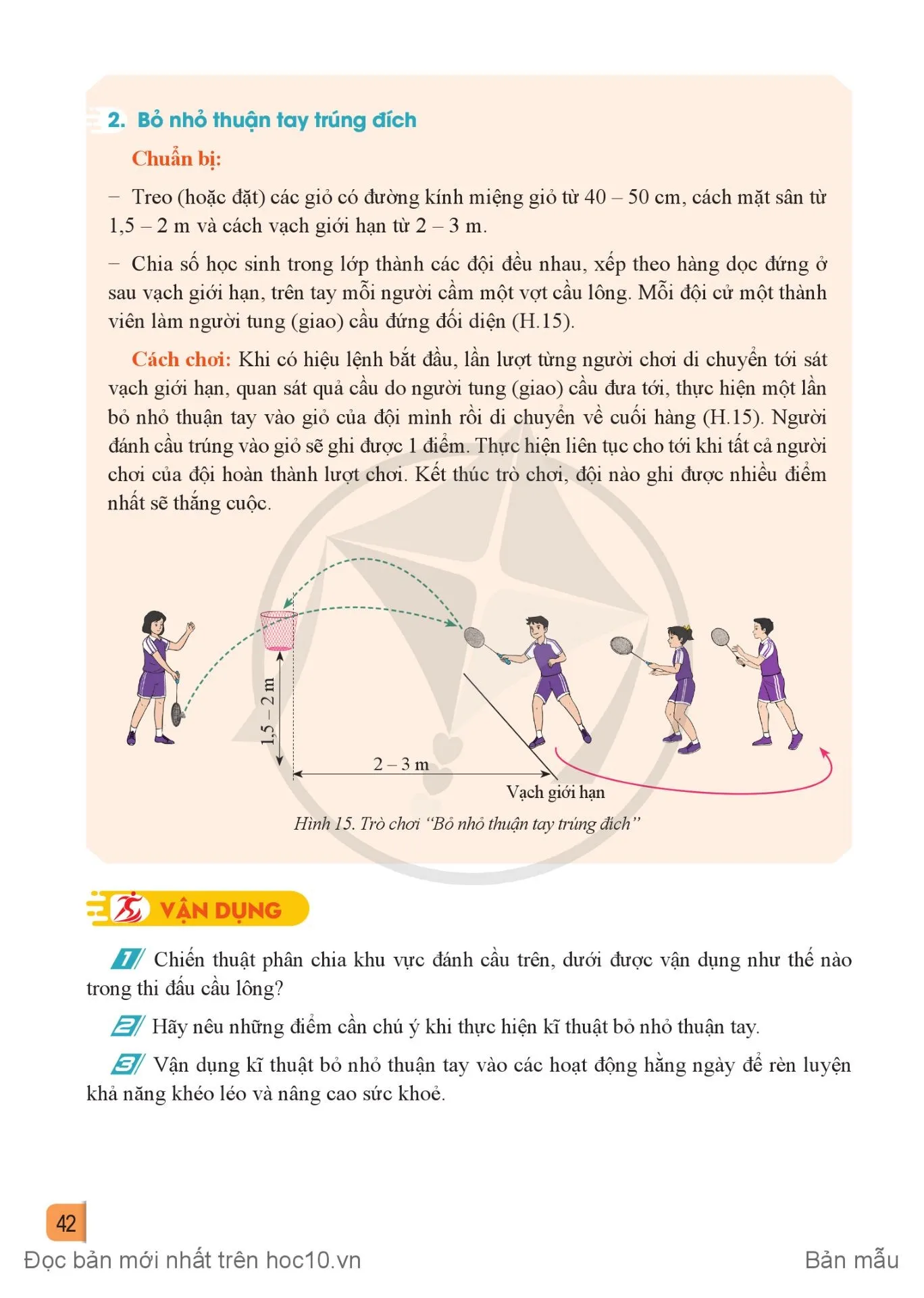 Bài 1. Kĩ thuật bỏ nhỏ thuận tay và chiến thuật phân chia khu vực trên, dưới