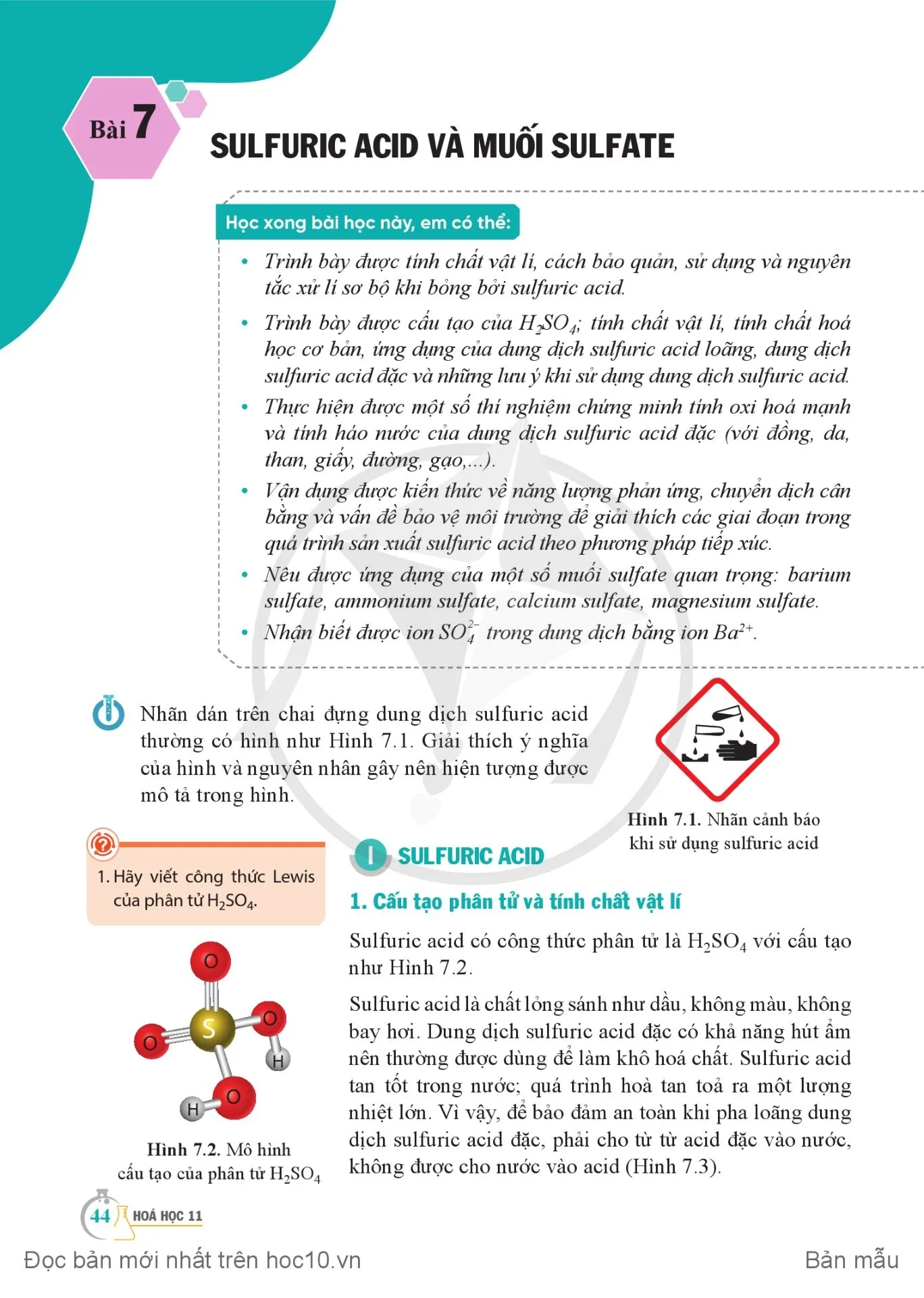 Bài 7. Sulfuric acid và muối sulfate.