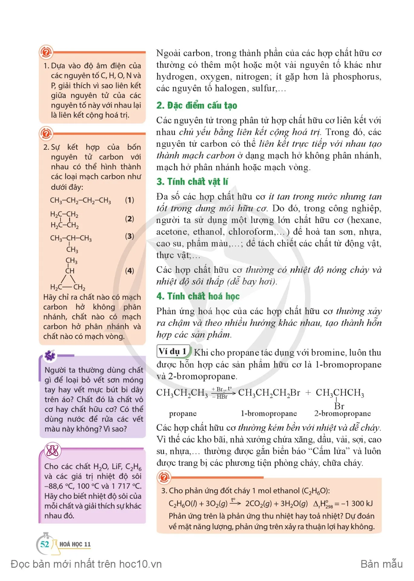 Bài 8. Hợp chất hữu cơ và hoá học hữu cơ.