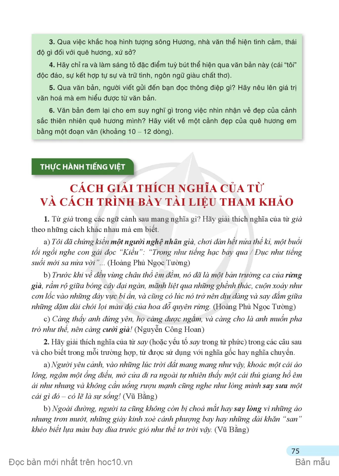 Thực hành tiếng Việt: Cách giải thích nghĩa của từ và cách trình bày tài liệu tham khảo