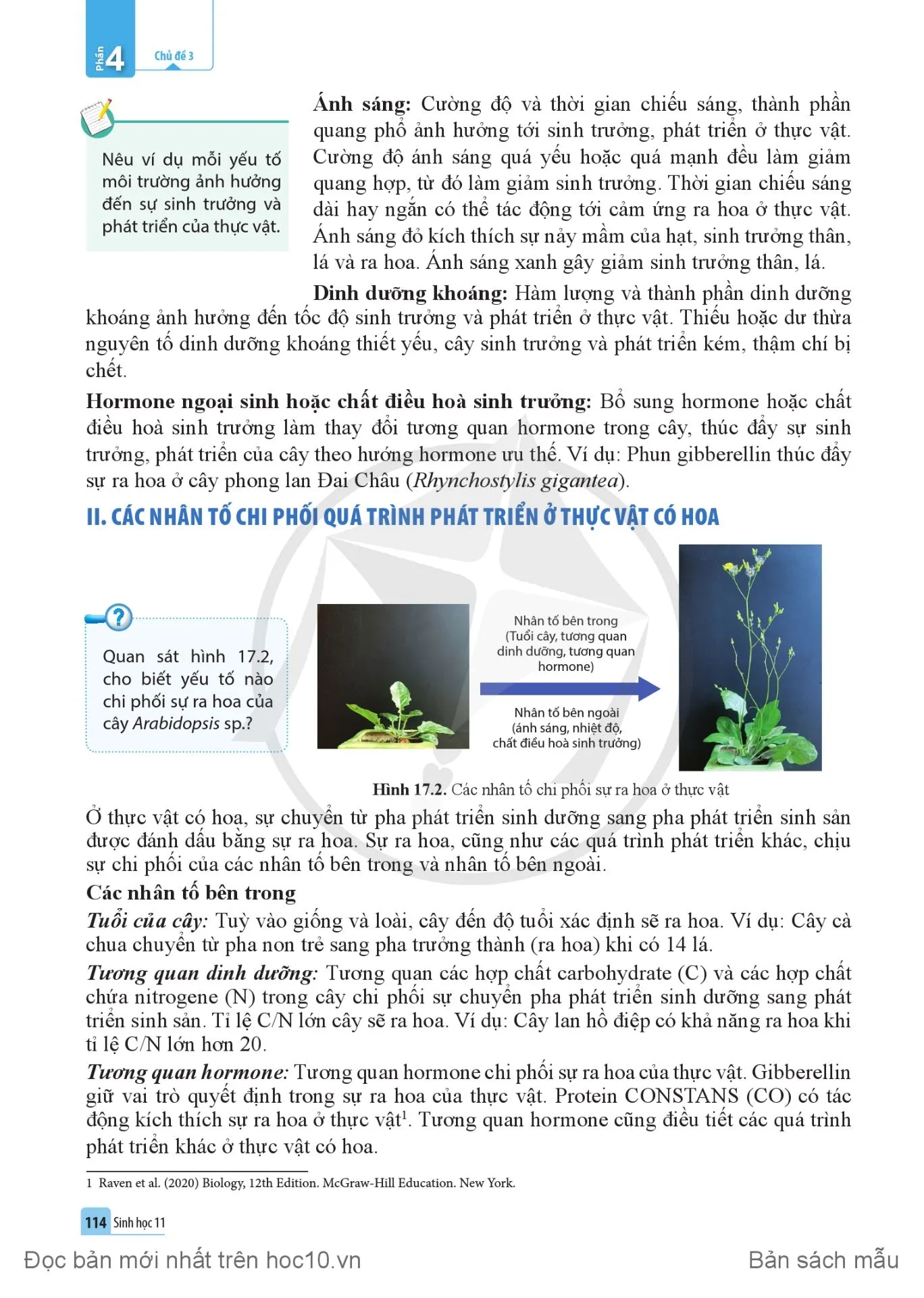 Bài 17. Các nhân tố ảnh hưởng đến sinh trưởng và phát triển ở thực vật