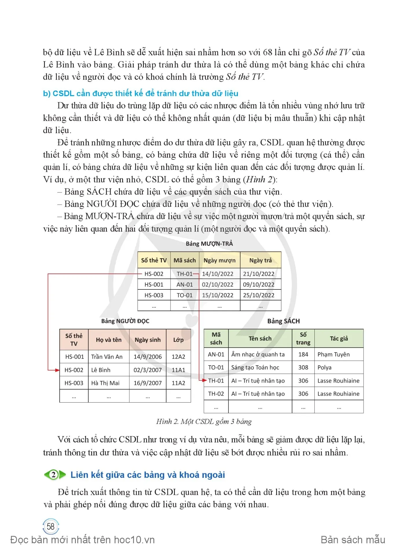 Bài 3. Quan hệ giữa các bảng và khoá ngoài trong cơ sở dữ liệu quan hệ