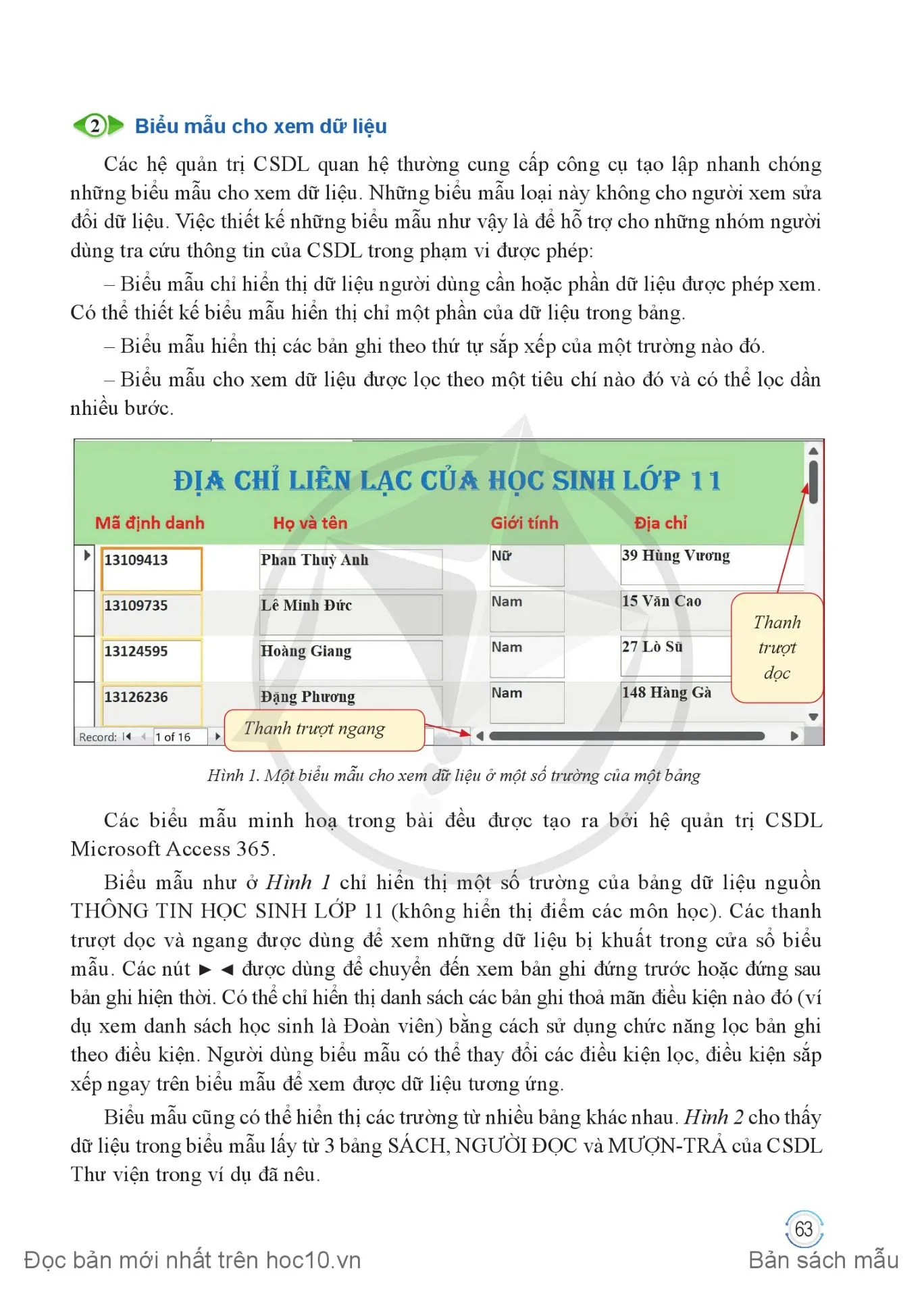 Bài 4. Các biểu mẫu cho xem và cập nhập dữ liệu 