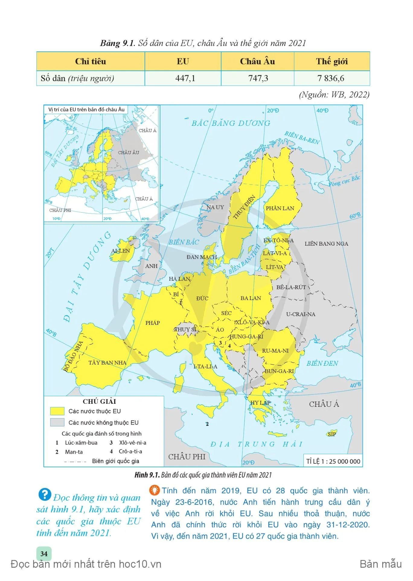 Bài 9. EU – Một liên kết kinh tế khu vực lớn. Vị thế của EU trong nền kinh tế thế giới