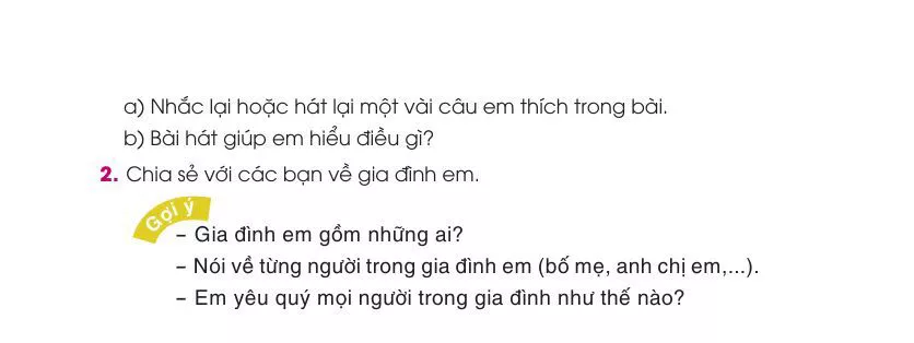 Nói và Nghe: Trao đổi về nội dung bài hát: Ba ngọn nến lung linh 