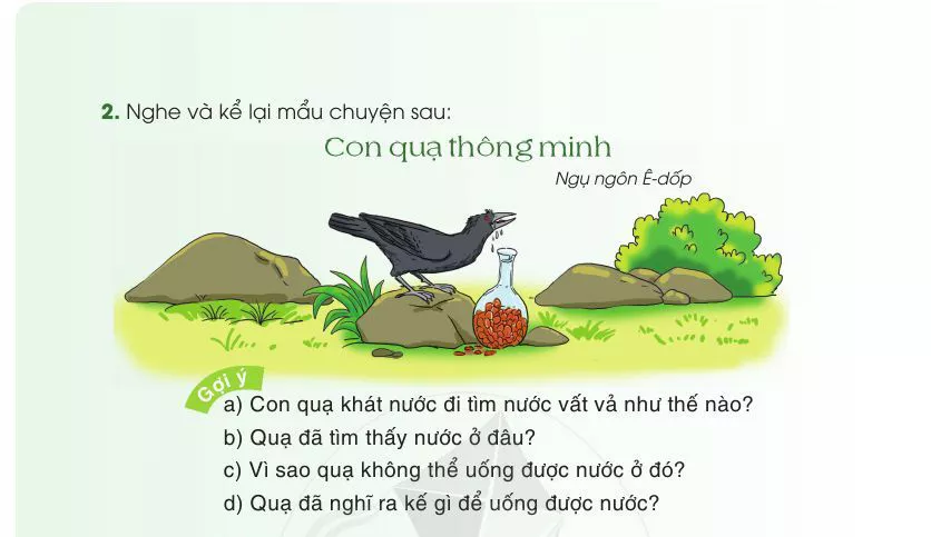 Nói và nghe: Nghe – kế Con quạ thông minh