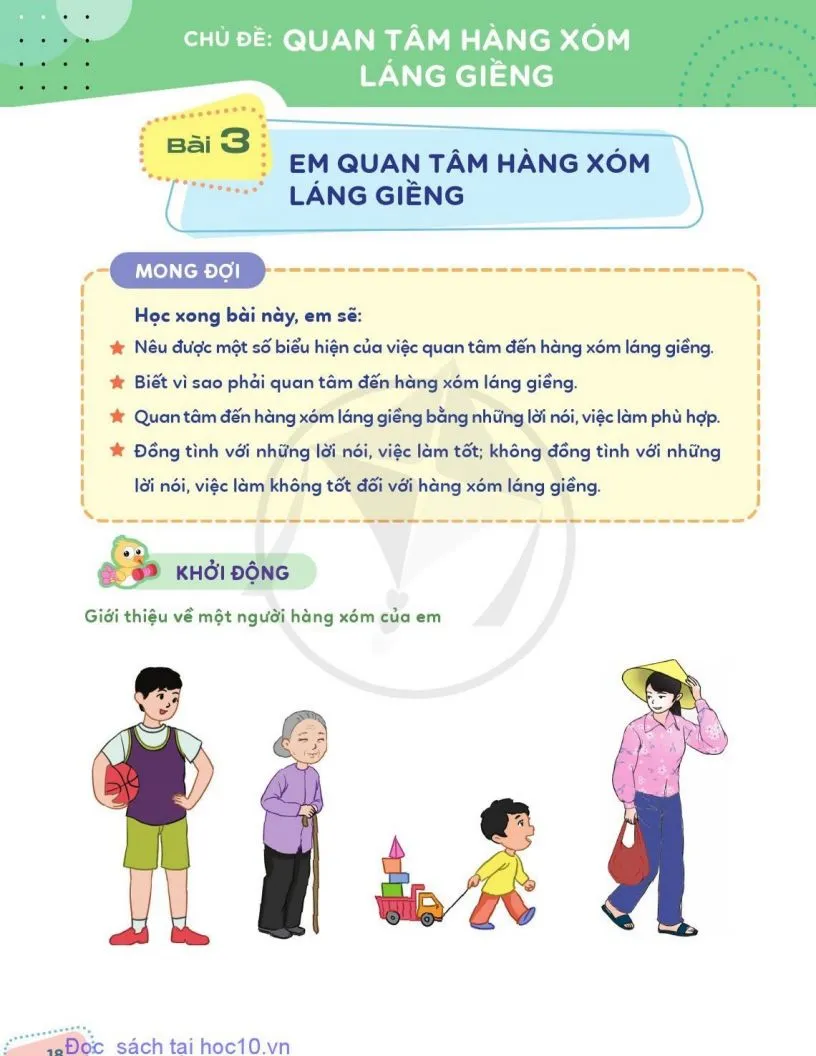 Bài 3. Em quan tâm hàng xóm láng giềng