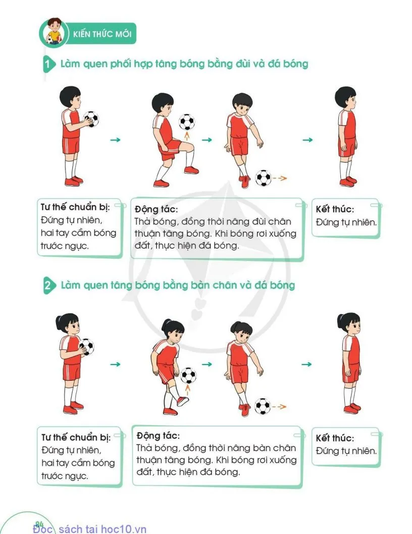 Bài 4. Làm quen phối hợp tâng bóng và đá bóng