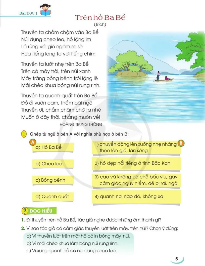 Chia sẻ và đọc: Trên hồ Ba Bể. Luyện tập viết tên riêng Việt Nam