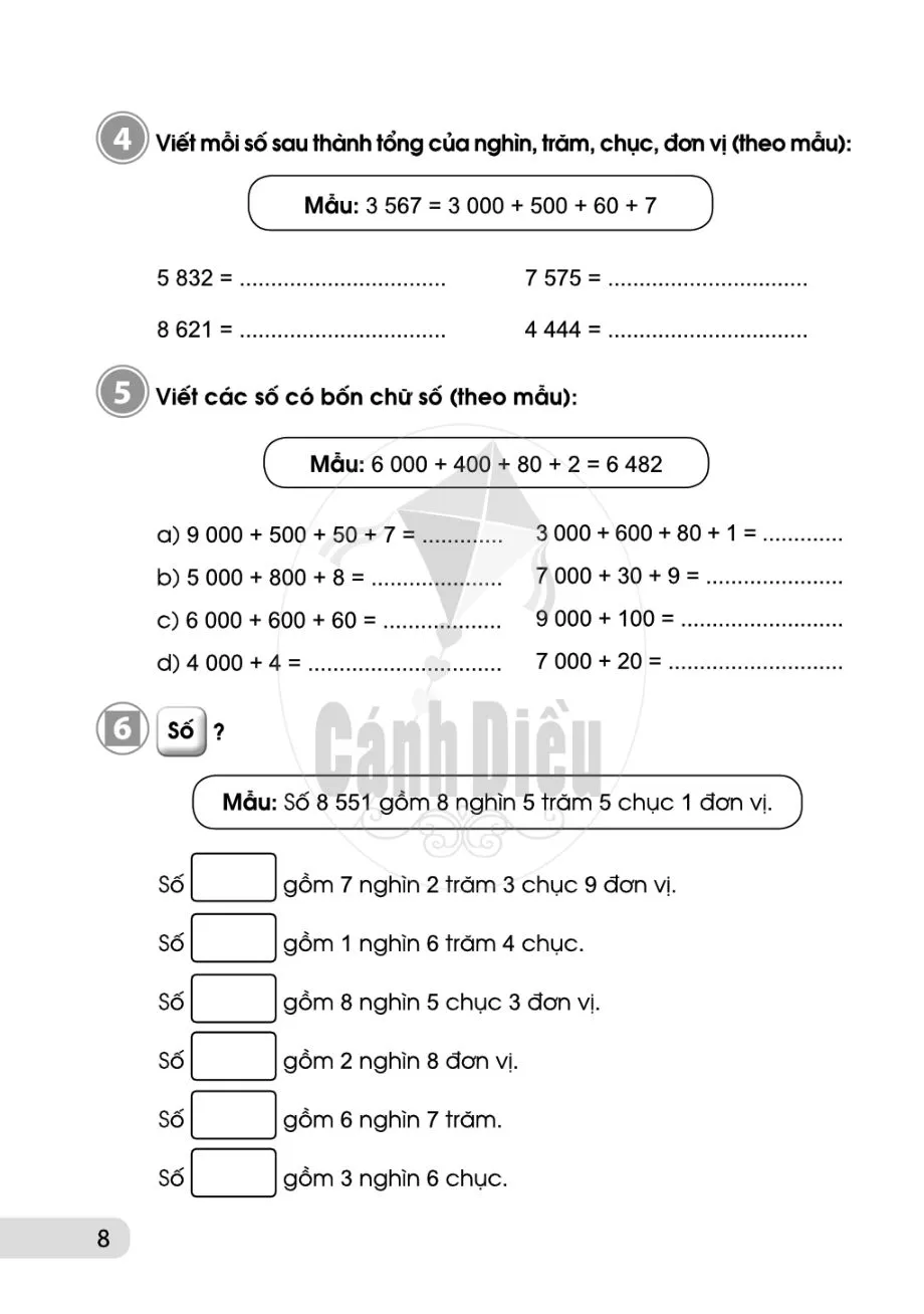 Bài 60. Các số trong phạm vi 10 000 (tiếp theo)