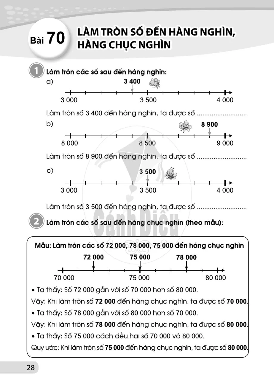 Bài 70. Làm fròn số đến hàng nghìn, hàng chục nghìn