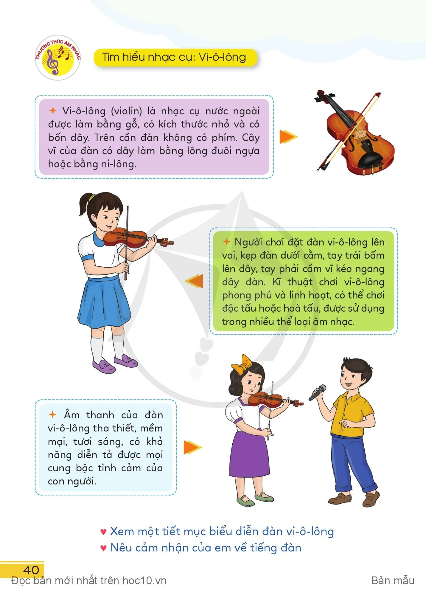 Thường thức âm nhạc - Tìm hiểu nhạc cụ: Vi-ô-lông