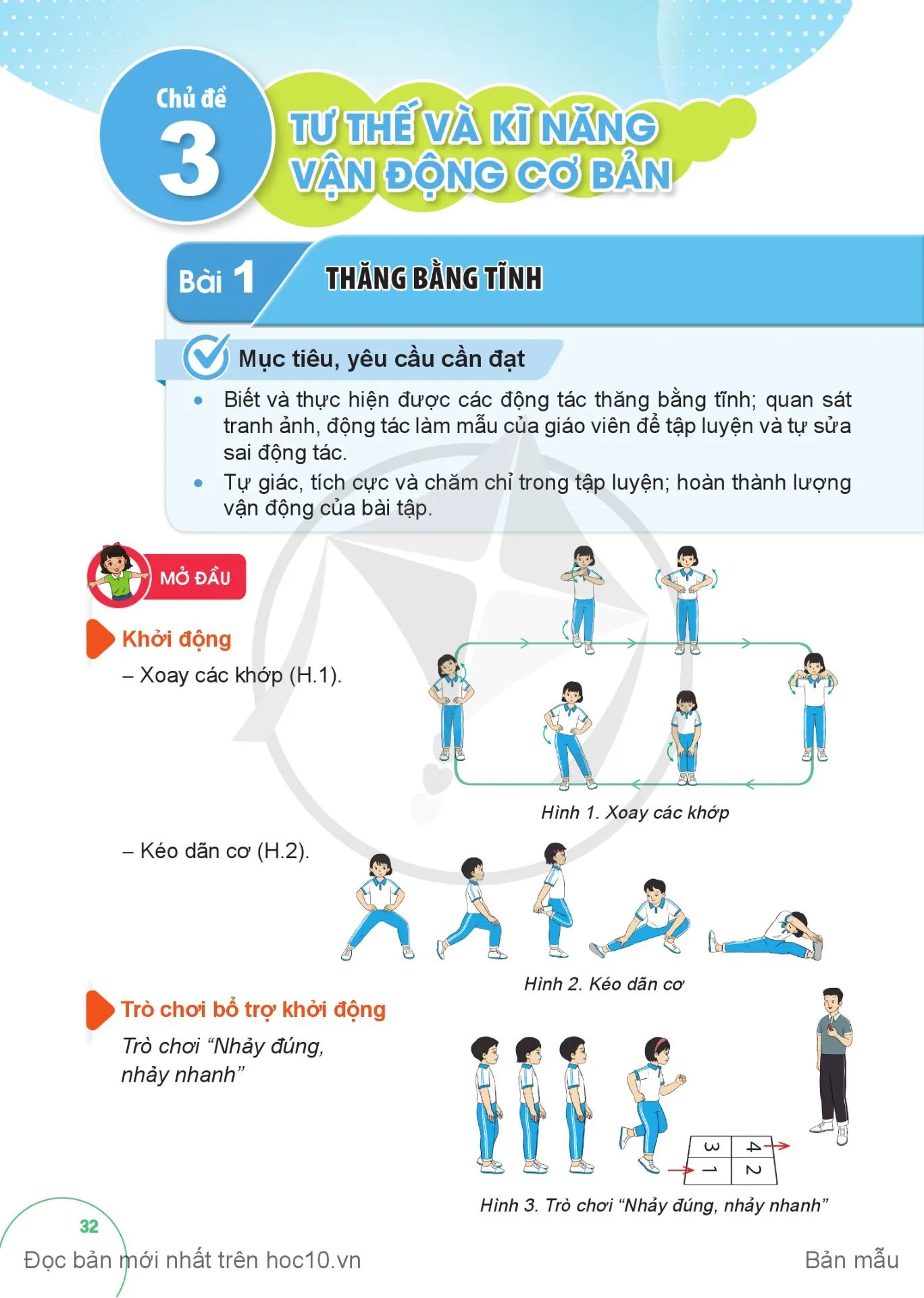 Bài 2. Động tác lưng, động tác chân, động tác nhảy và động tác điều hoà với gậy