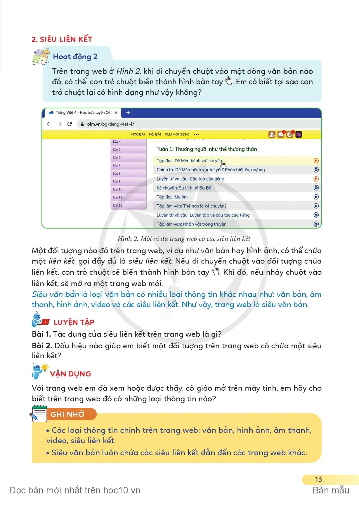 Bài 1. Các loại thông tin chính trên trang web 12