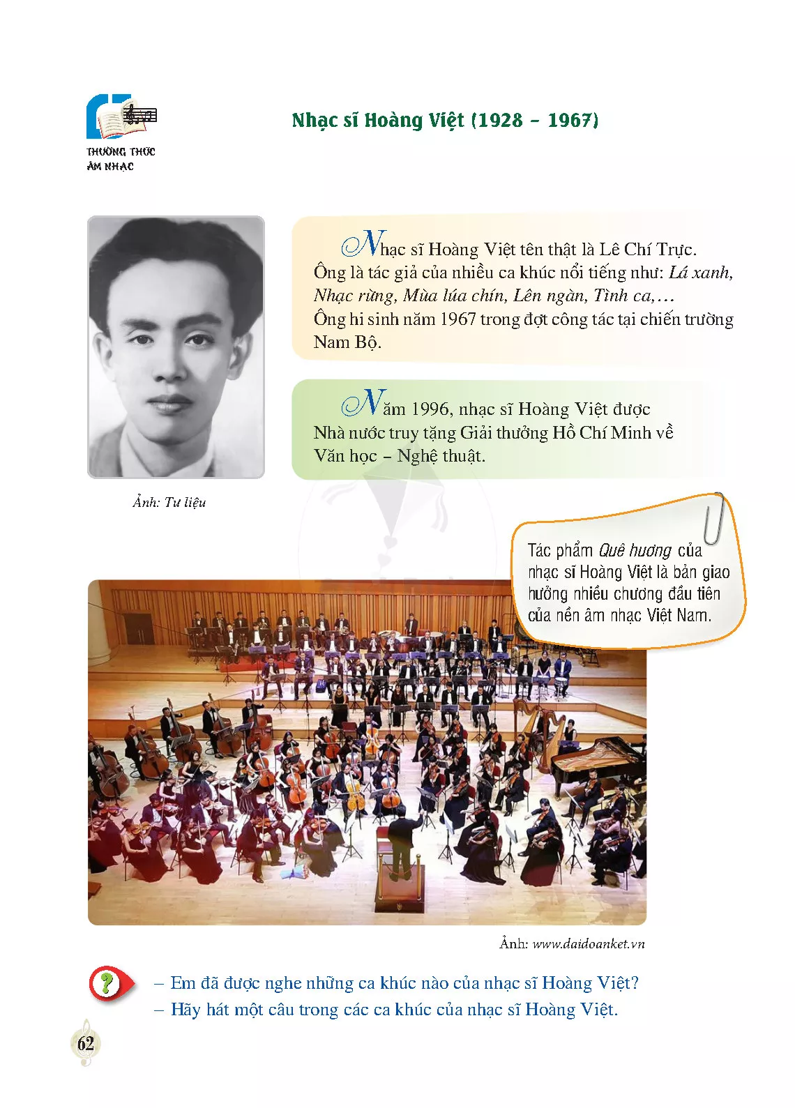 Thường thức âm nhạc: Nhạc sĩ Hoàng Việt 