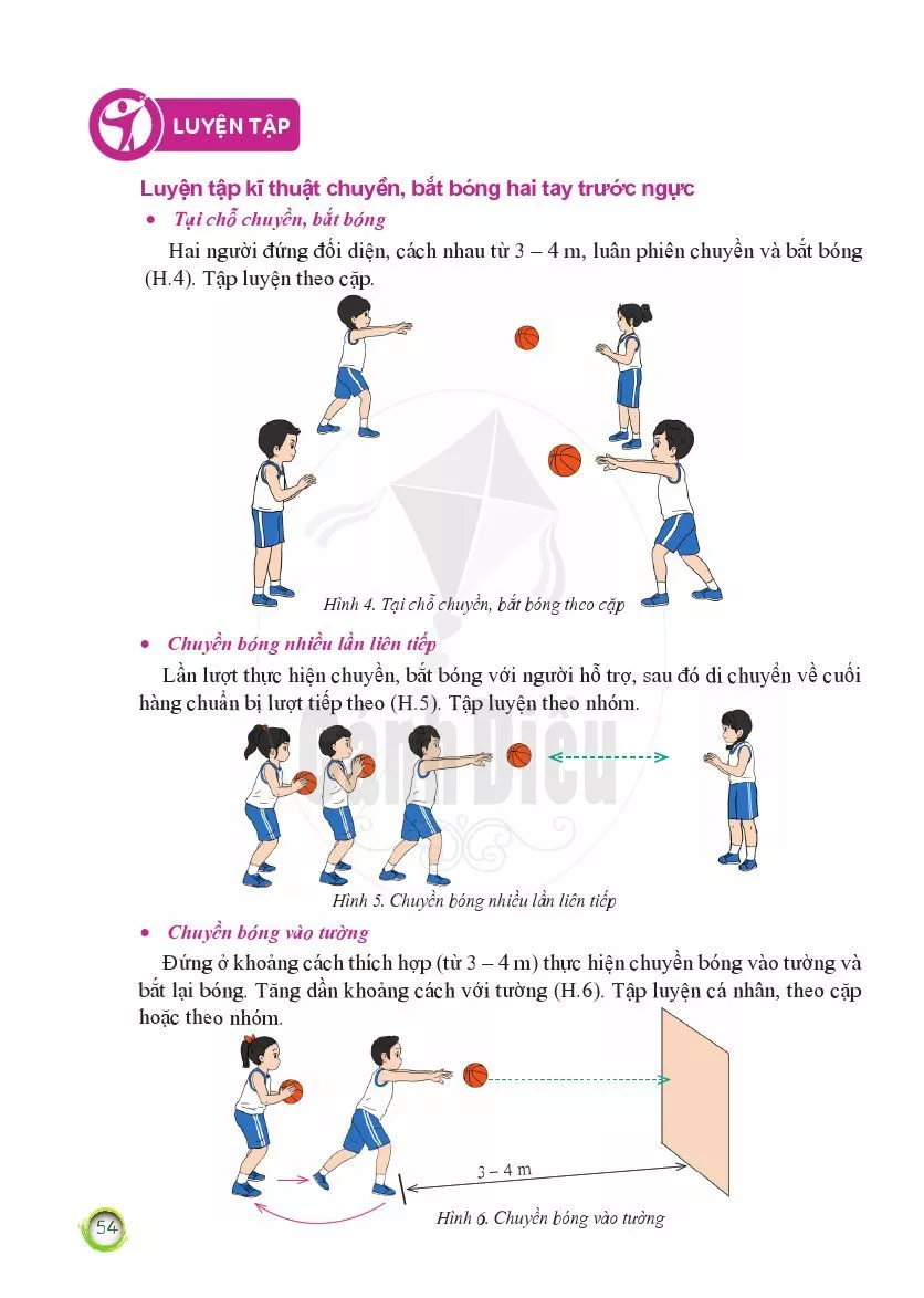 Bài 3: Kĩ thuật tại chỗ chuyền, bắt bóng hai tay trước ngực 