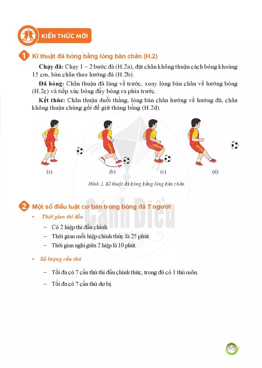 Bài 2: Kĩ thuật đá bóng bằng lòng bàn chân 