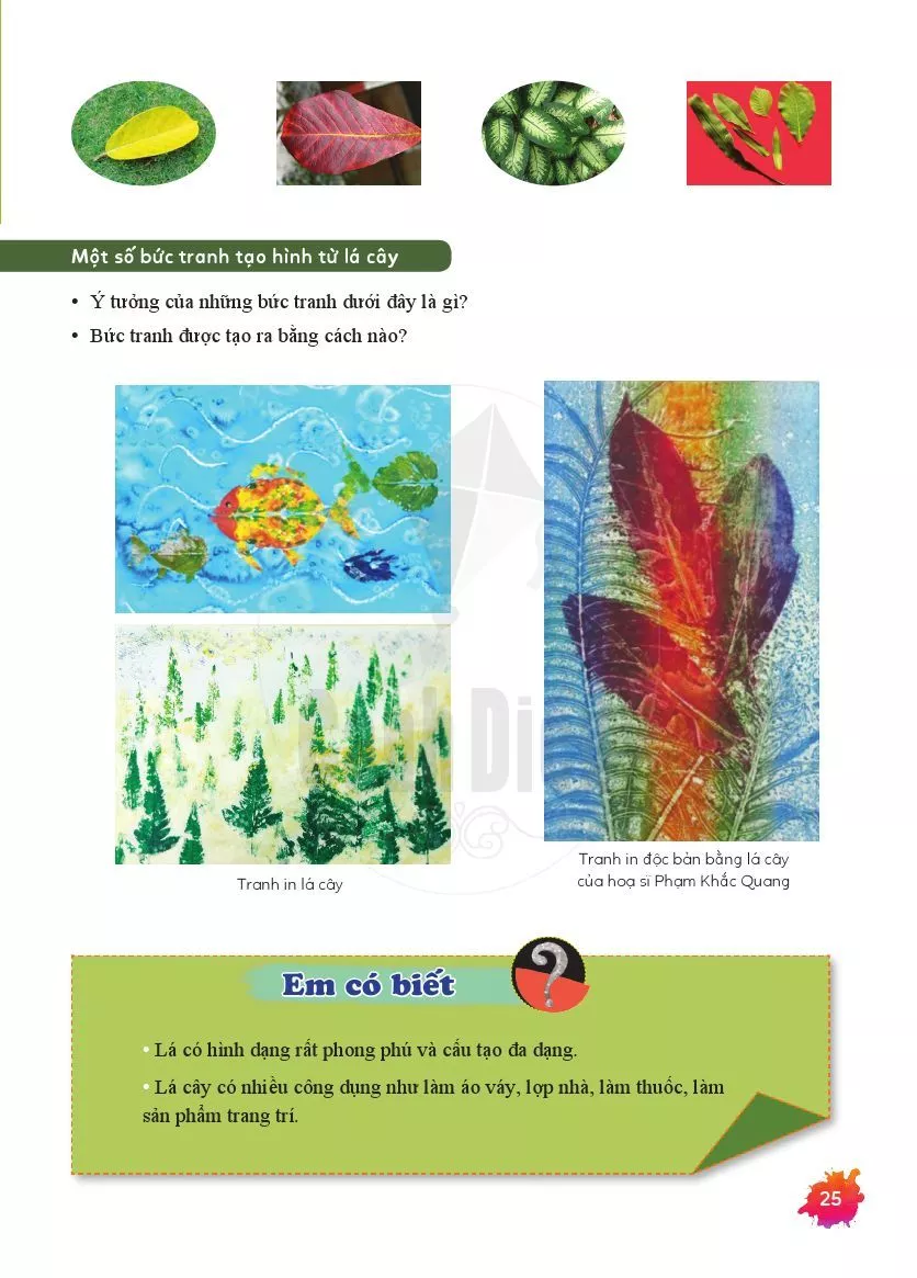SGK Scan]  Bài 6: Tạo hình cá bằng lá cây - Sách Giáo Khoa - Học ...