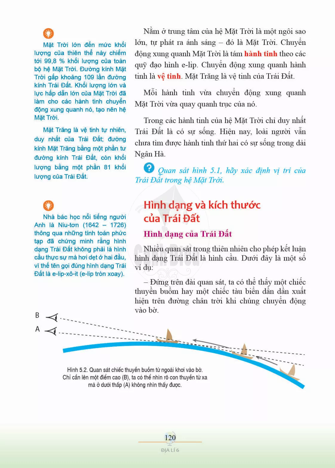 Bài 3. Trái Đất trong hệ Mặt Trời. Hình dạng và kích thước của Trái Đất