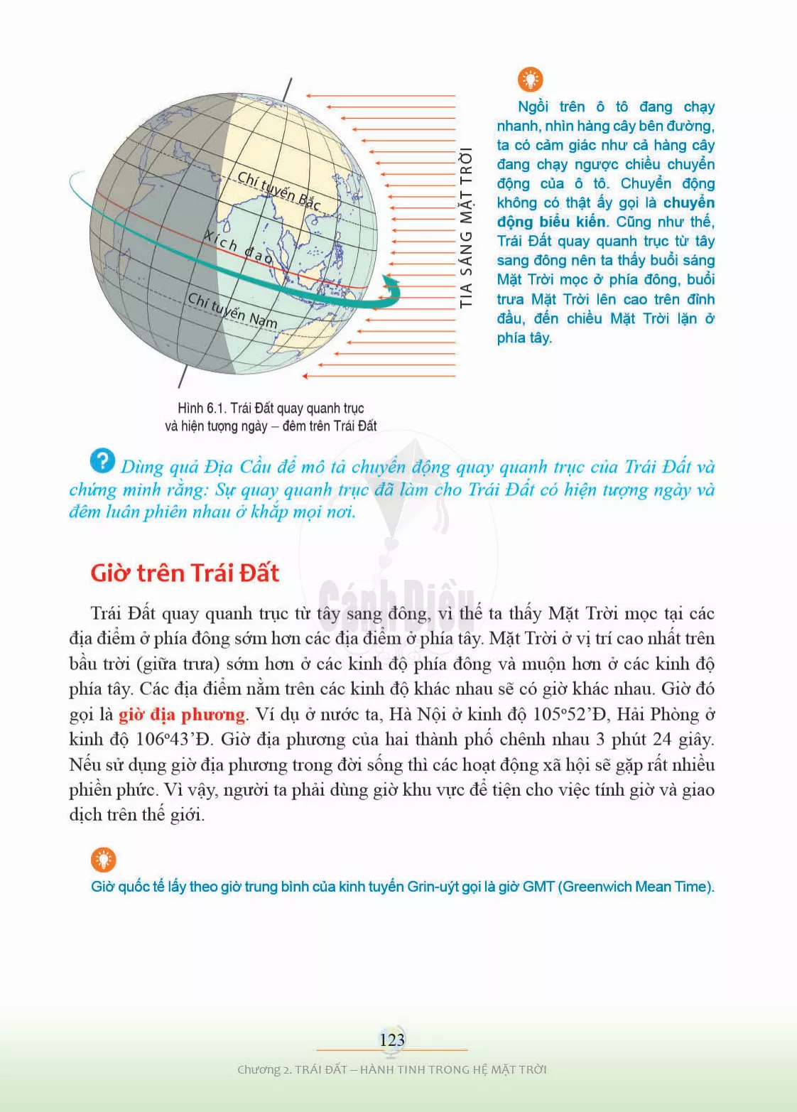 Bài 6. Chuyển động tự quay quanh trục của Trái Đất và các hệ quả địa lí