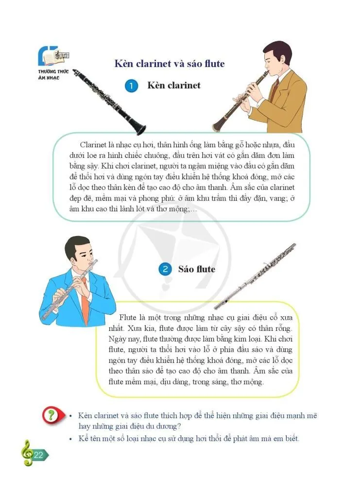 Thường thức âm nhạc: Kèn clarinet và sáo flute