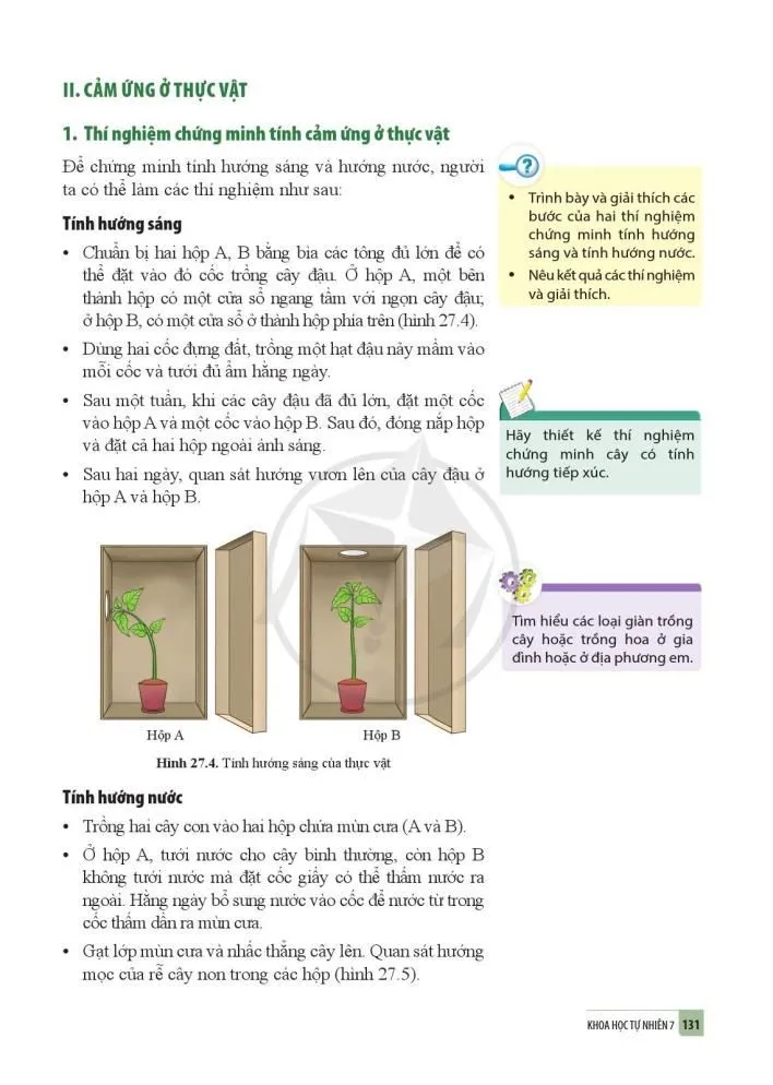 27. Khái quát về cảm ứng và cảm ứng ở thực vật