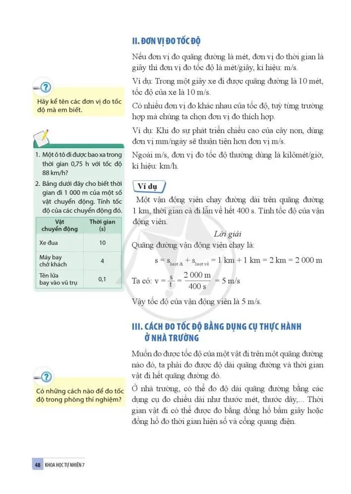 7.Tốc độ của chuyển động