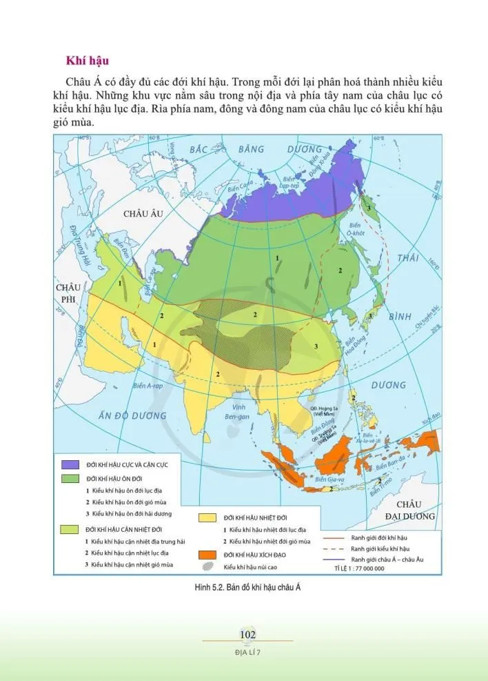 Bài 5. Vị trí địa lí, phạm vi và đặc điểm tự nhiên châu Á