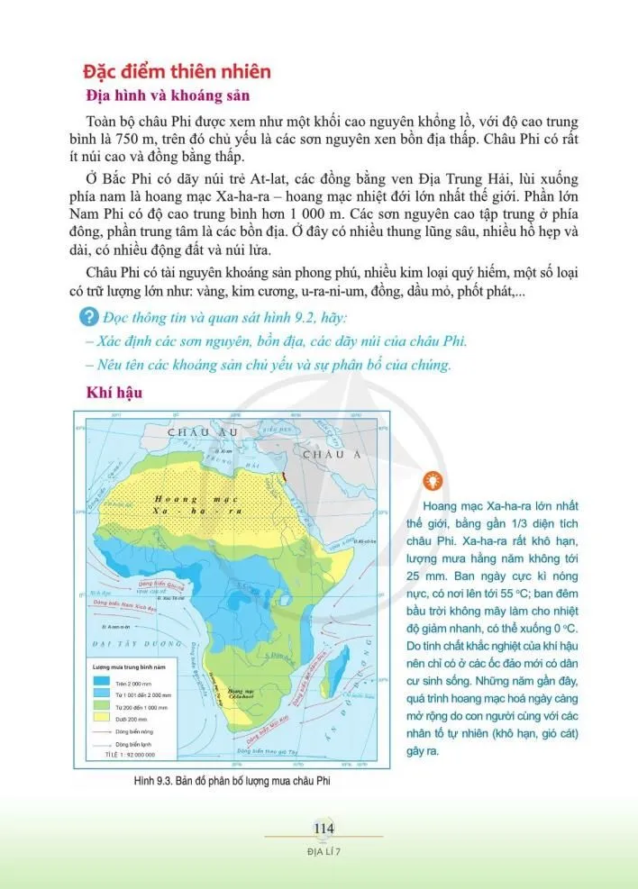 Bài 9. Vị trí địa lí, phạm vi và đặc điểm tự nhiên châu Phi