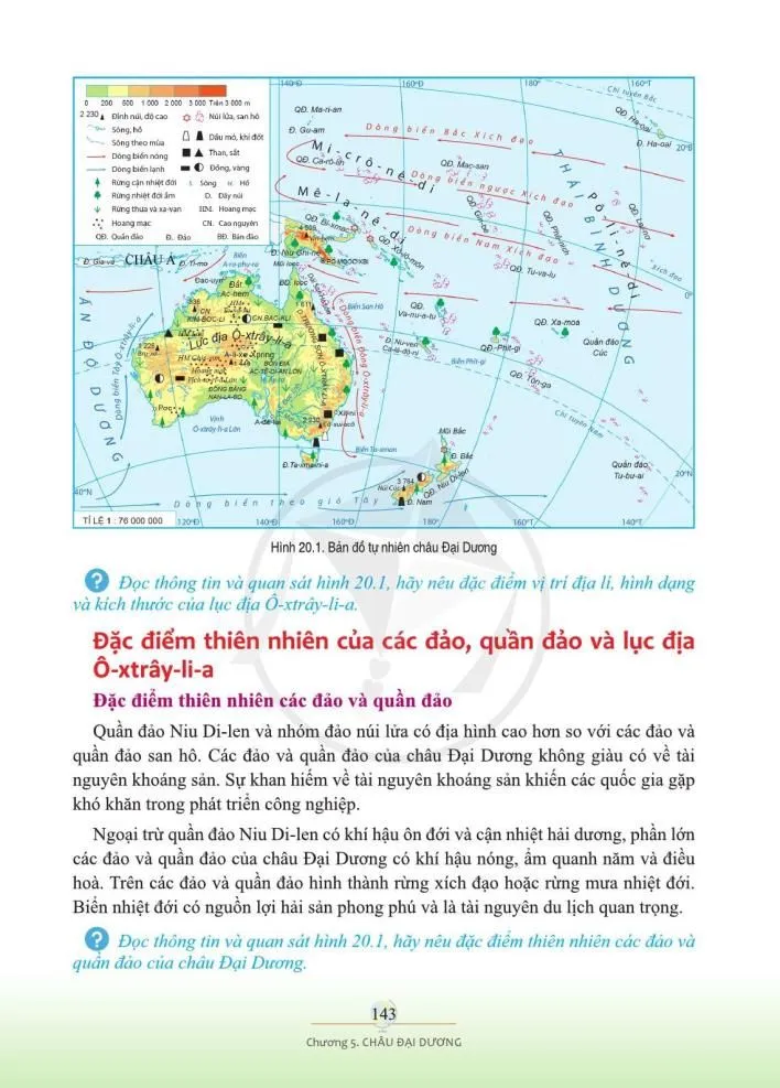 Bài 20. Vị trí địa lí, phạm vi và đặc điểm thiên nhiên châu Đại Dương