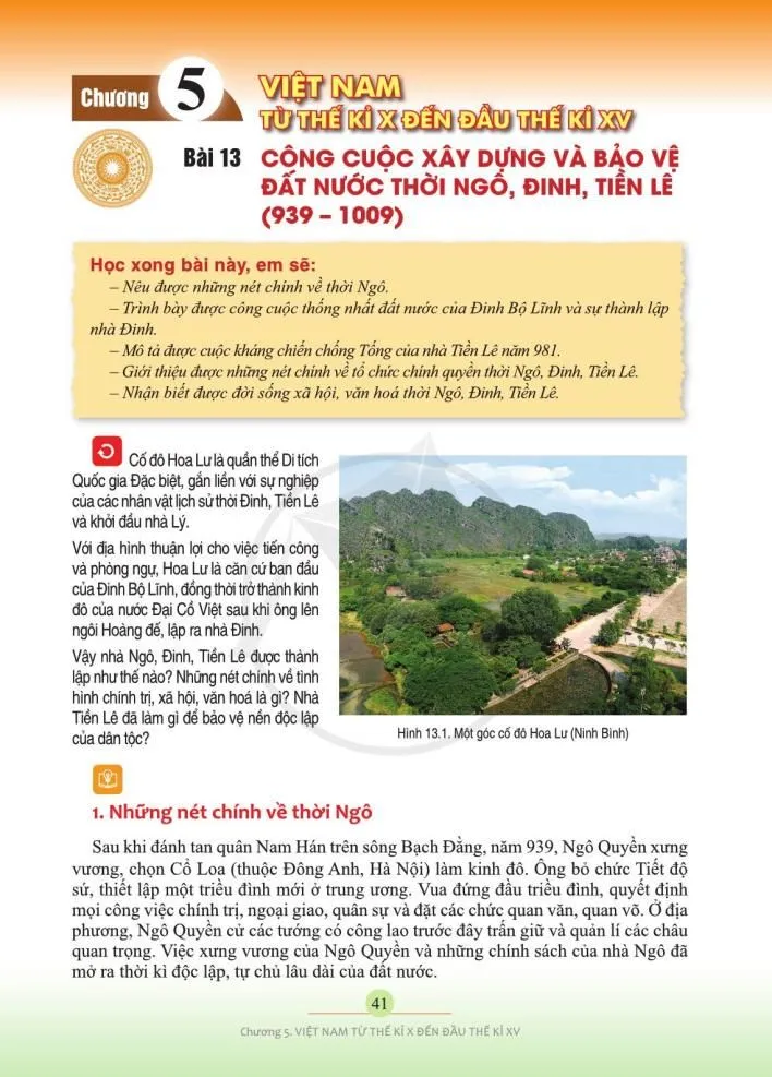 Bài 13. Công cuộc xây dựng đất nước thời Ngô, Đinh, Tiền Lê (939 – 1009)