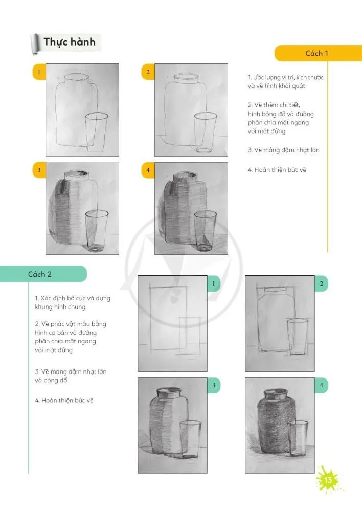 Bài 3: Vẽ mẫu có dạng khối trụ