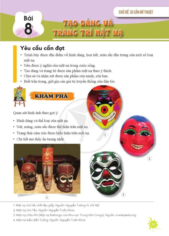 Bài 8: Tạo dáng và trang trí mặt nạ