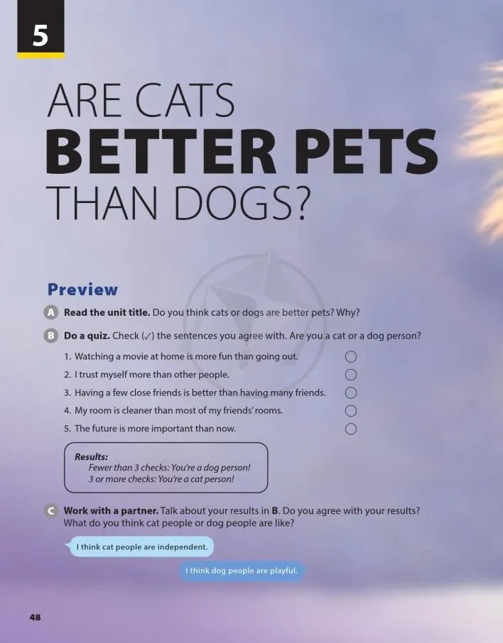 Unit 5 Are Cats Better Pets Than Dogs?
