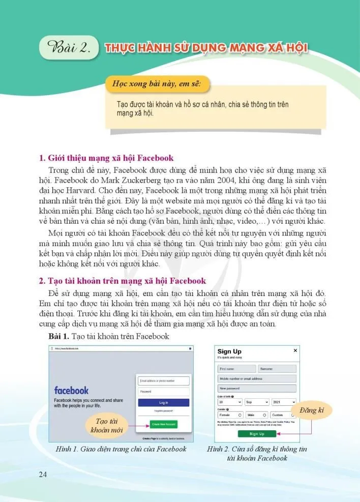 Bài 2. Thực hành sử dụng mạng xã hội