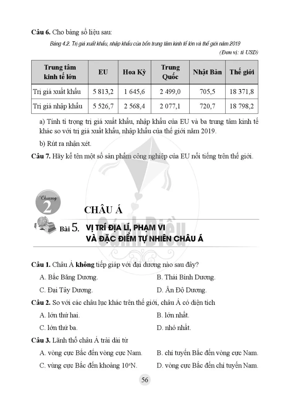 Bài 5. Vị trí địa lí, phạm vi và đặc điểm tự nhiên châu Á