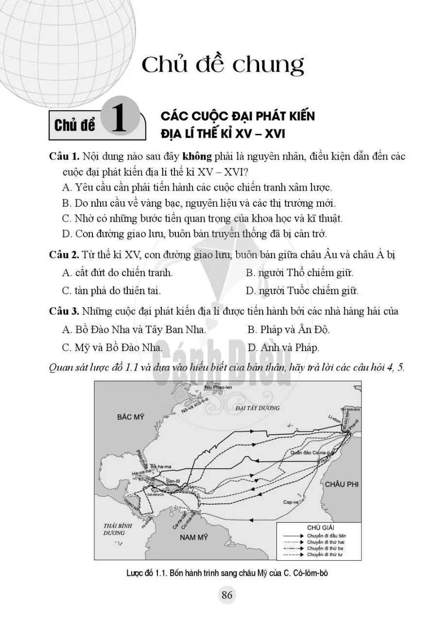 Chủ đề 1. Các cuộc đại phát kiến địa lí thế kỉ XV-XVI