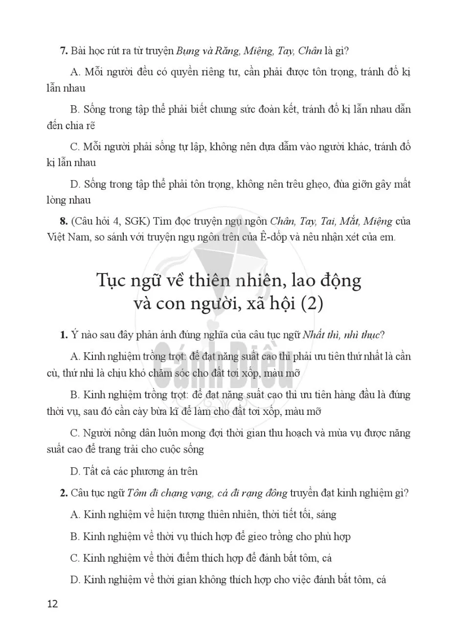 Tục ngữ về thiên nhiên, lao động và con người, xã hội (2)