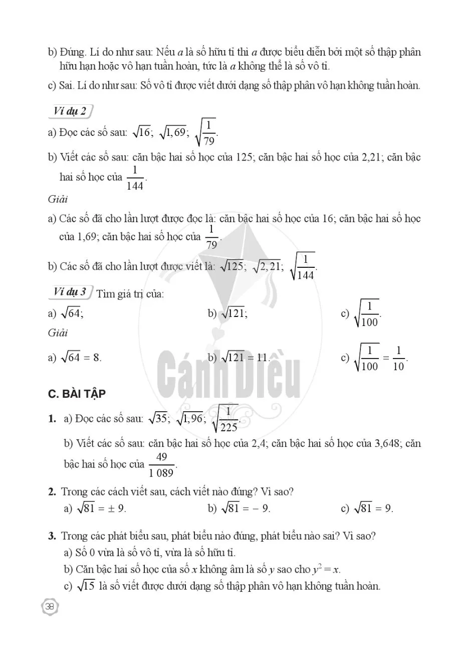 $1. Số vô tỉ. Căn bậc hai số học