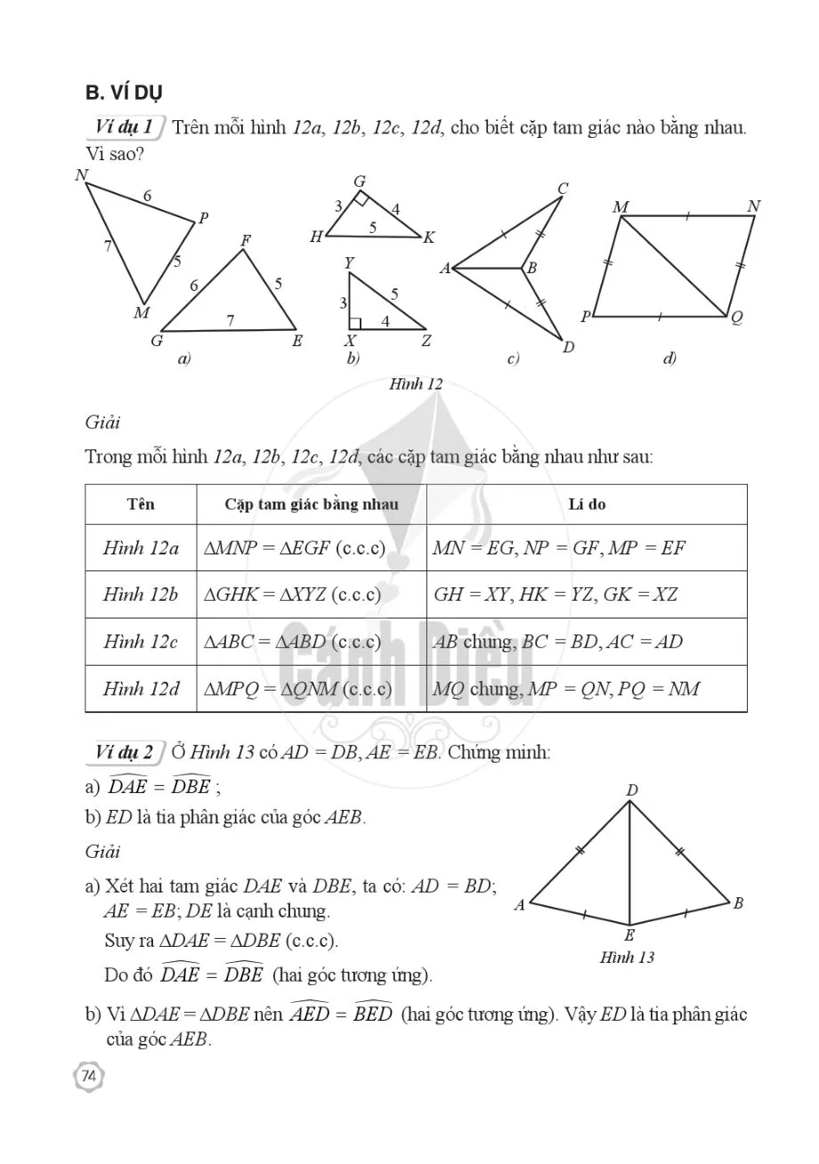 §4. Trường hợp bằng nhau thứ nhất của tam giác: cạnh - cạnh - cạnh