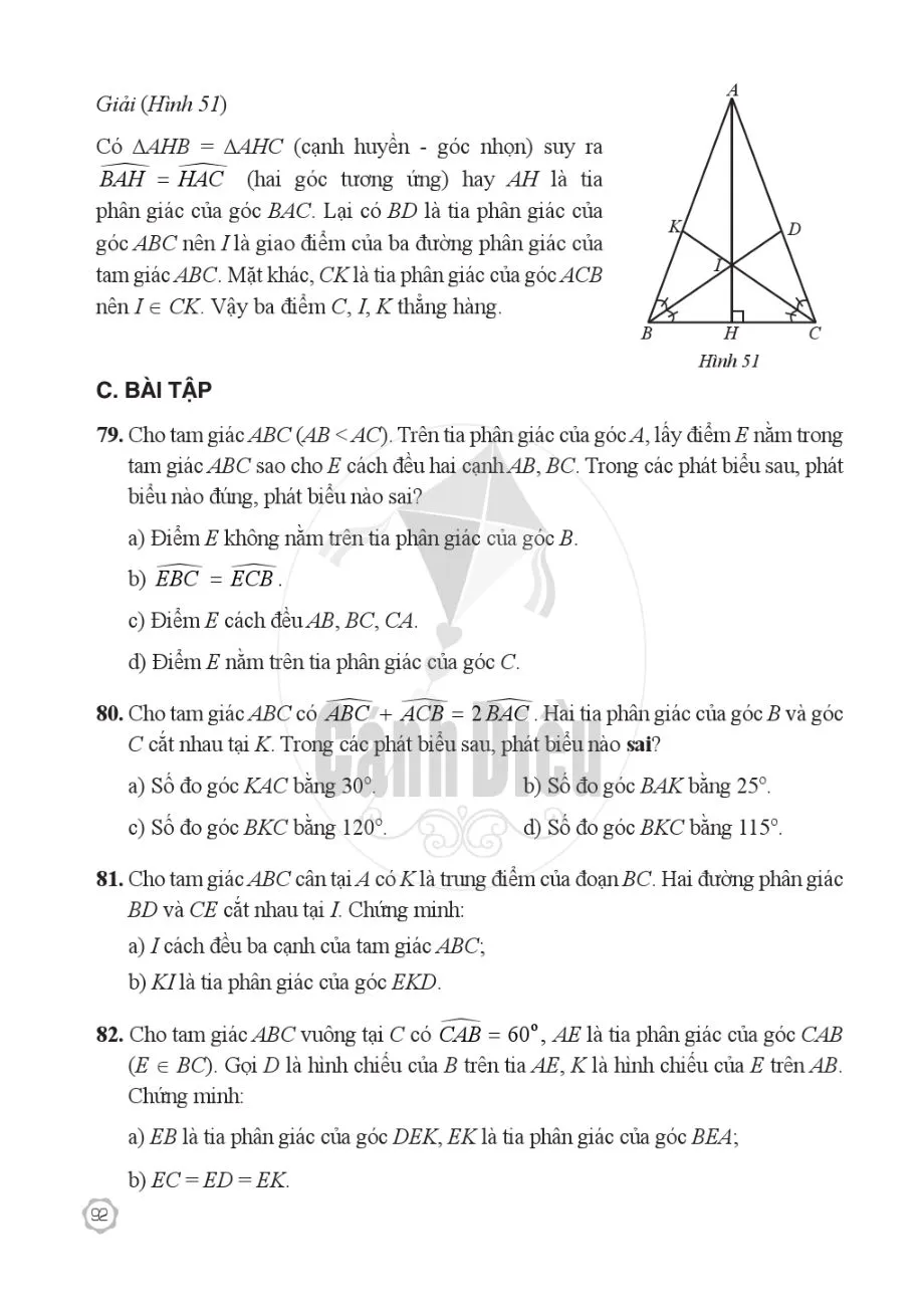 $11. Tính chất ba đường phân giác của tam giác