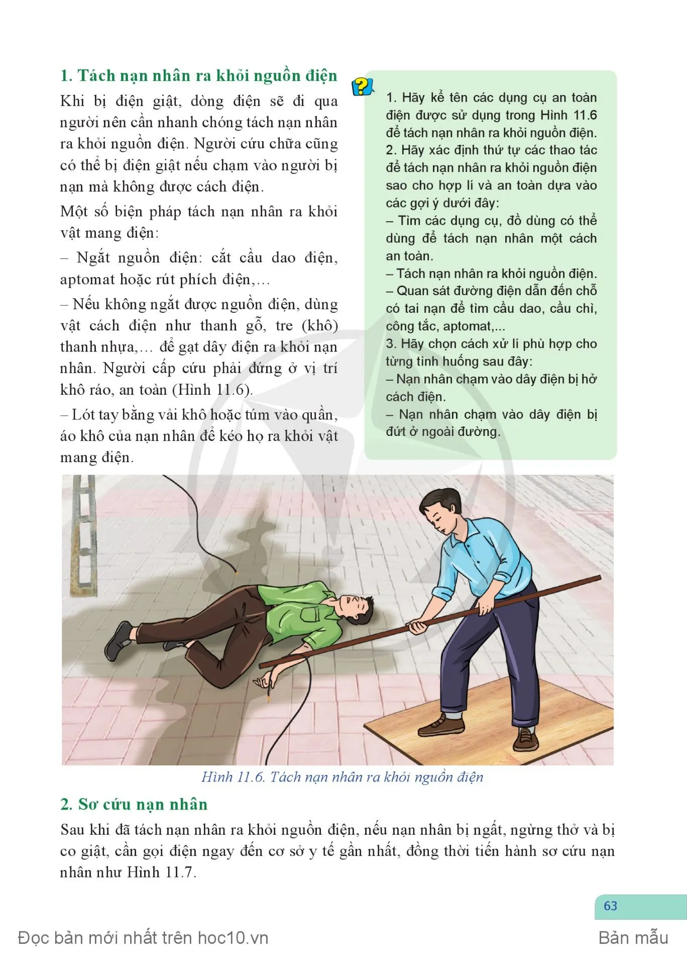 BÀI 11: Dụng cụ bảo vệ an toàn điện và cách sơ cứu người bị tai nạn điện