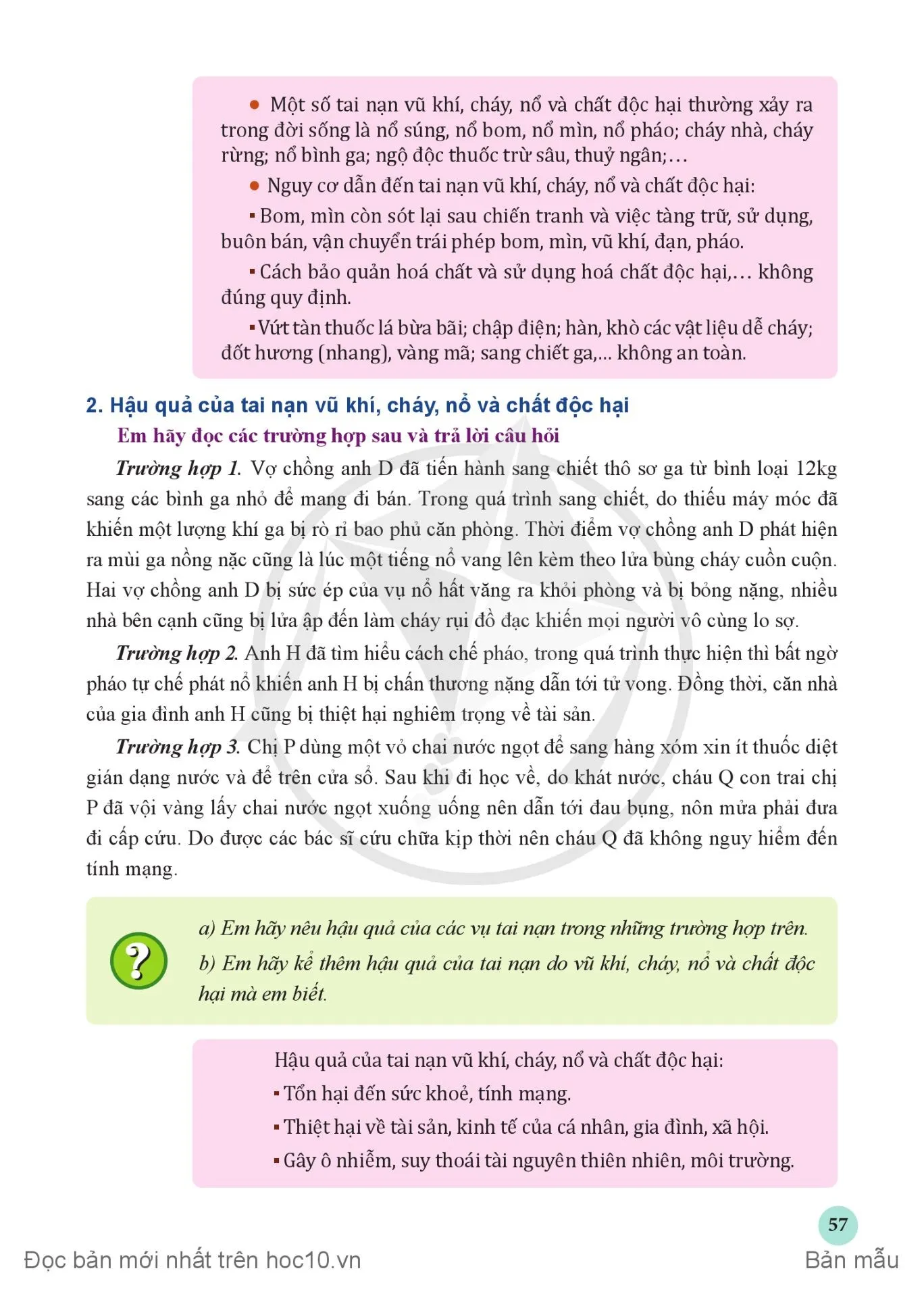 Bài 9. Phòng ngừa tai nạn vũ khí, cháy, nổ và các chất độc hại