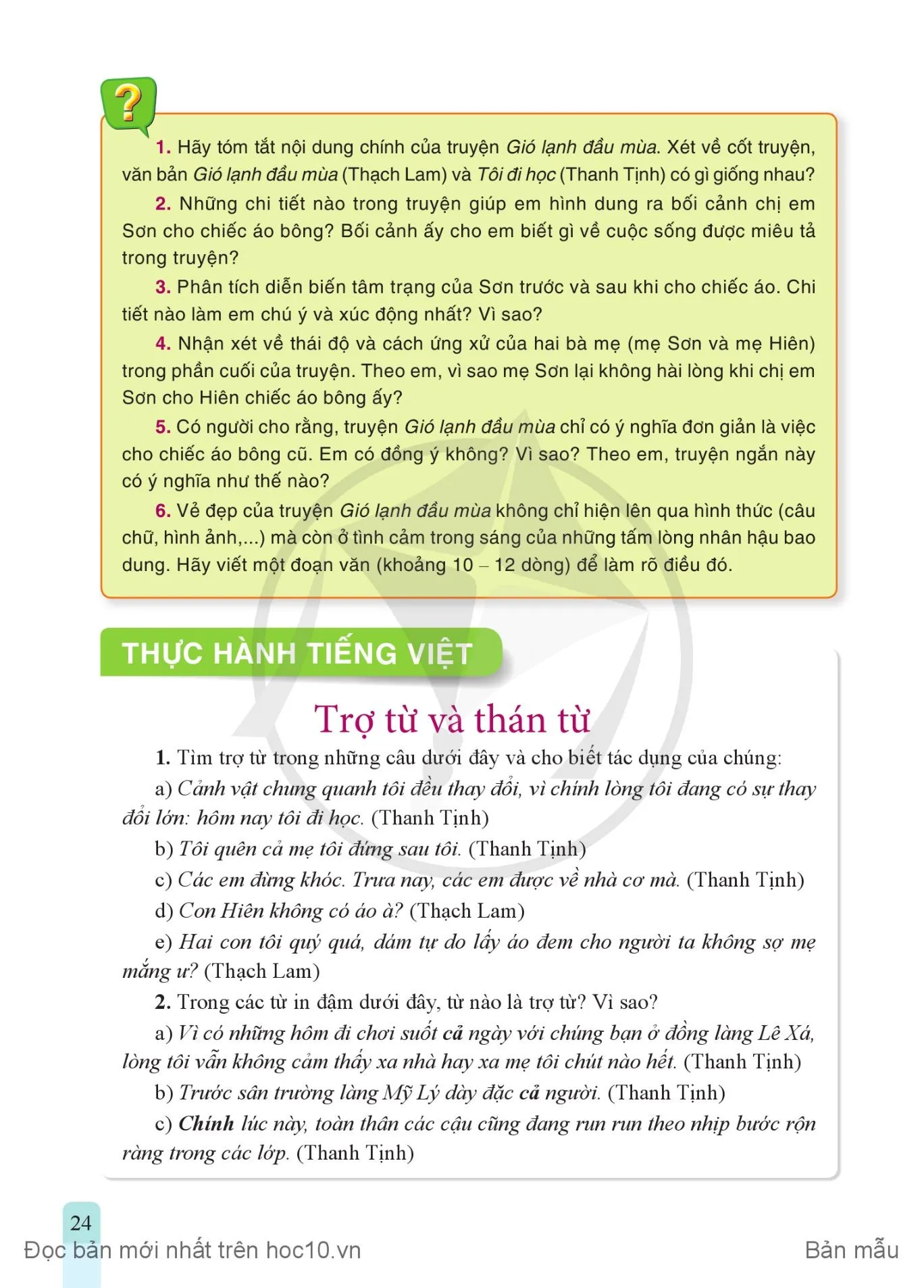 • Thực hành tiếng Việt: Trợ từ và thán từ