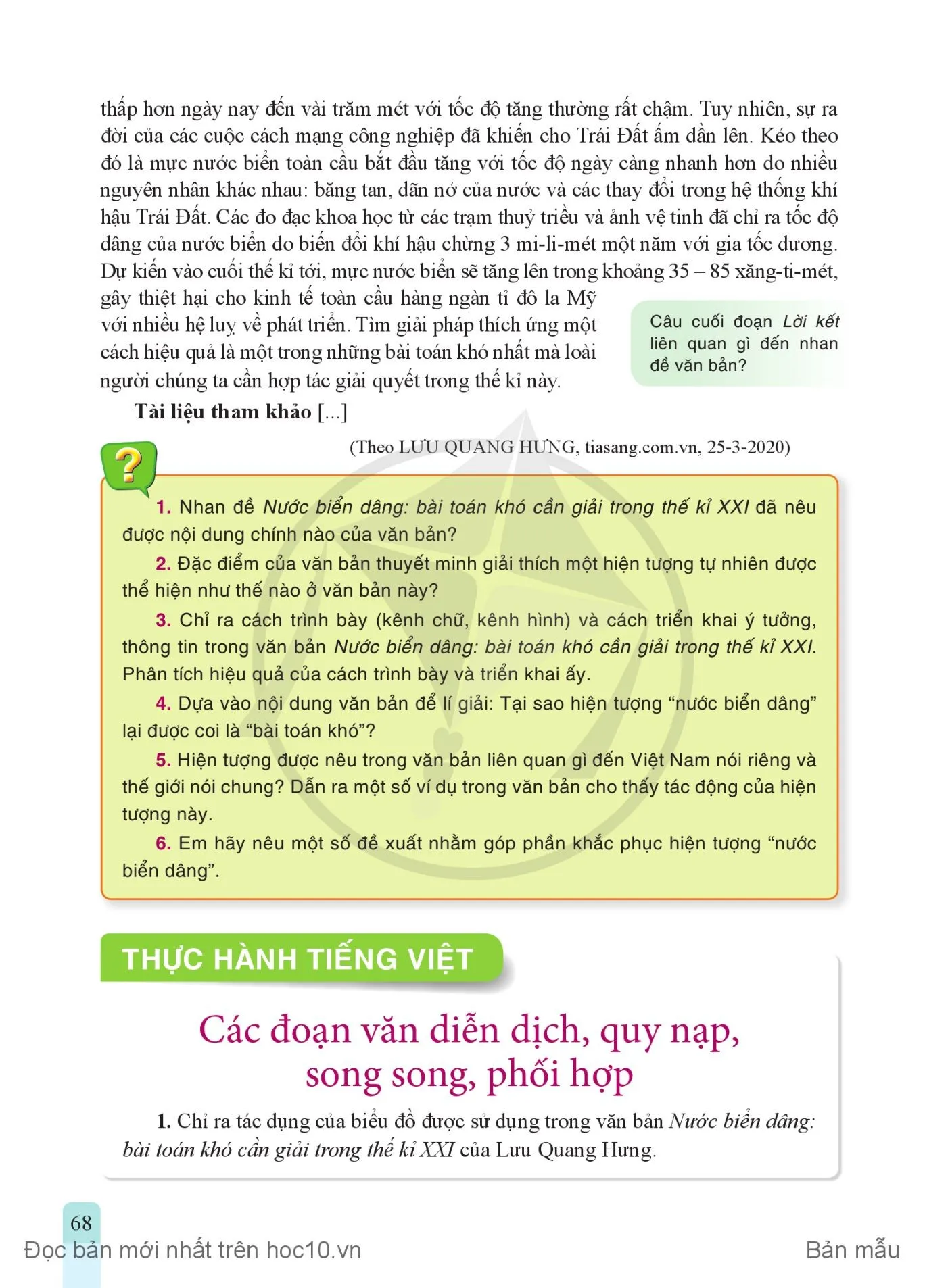 • Thực hành tiếng Việt: Các đoạn văn diễn dịch, quy nạp, song song, phối hợp