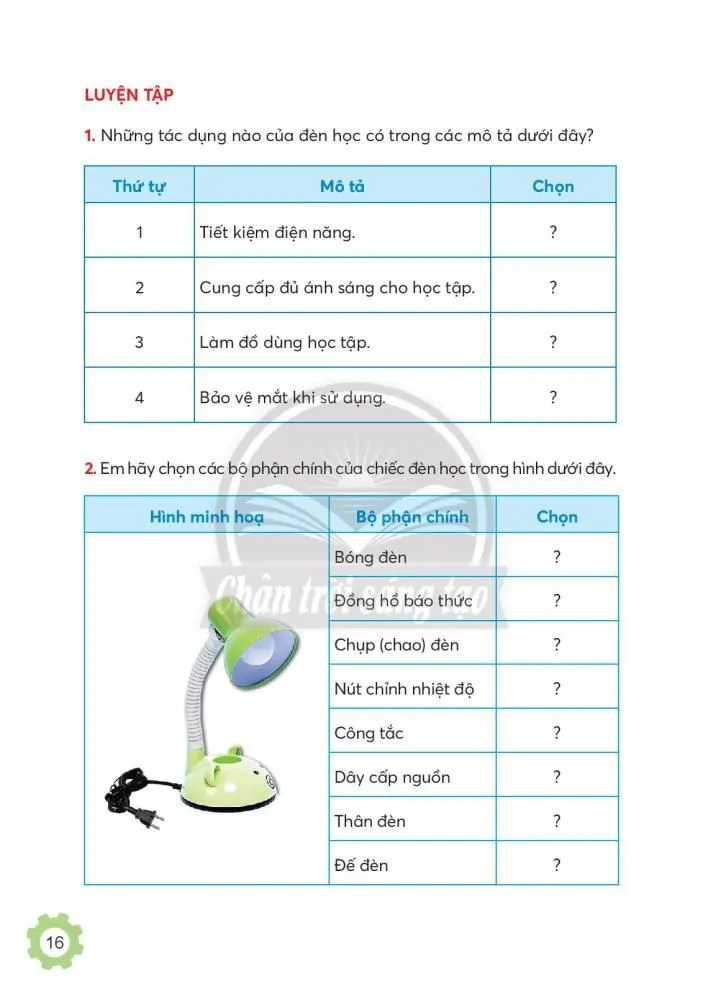 Bài 2. Sử dụng đèn học