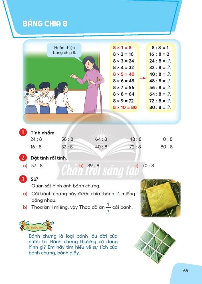 Bảng chia 8