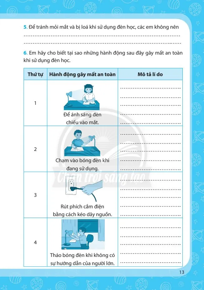 Bài 2. Sử dụng đèn học .