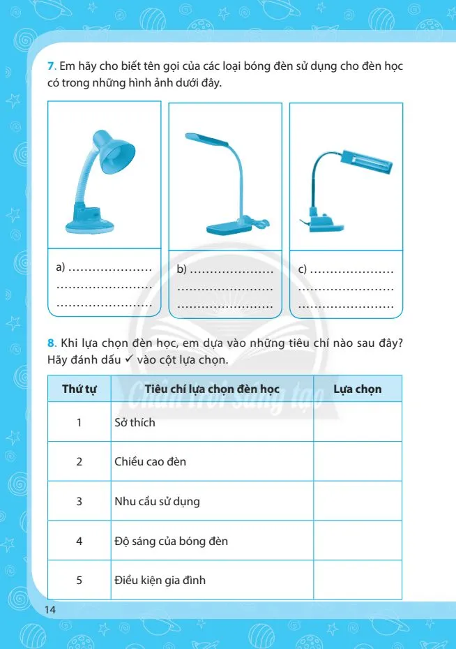 Bài 2. Sử dụng đèn học .